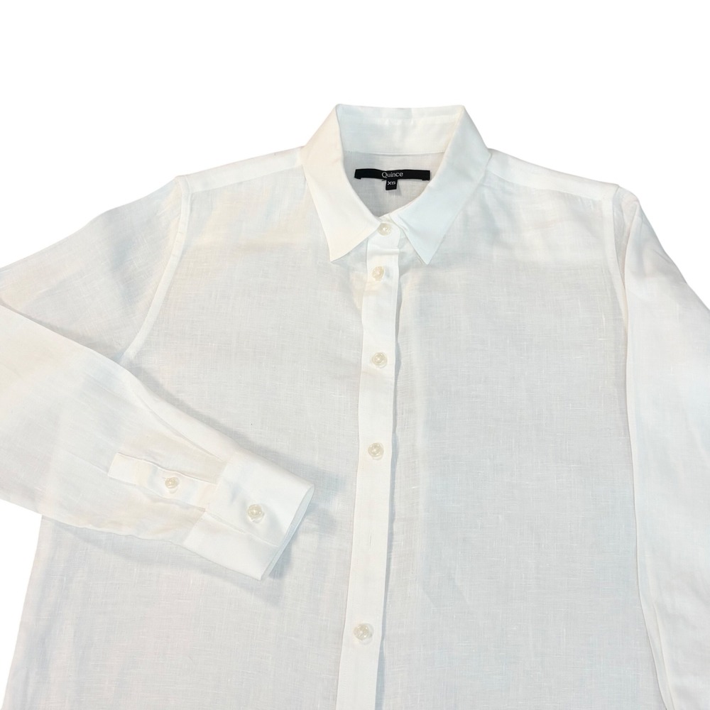 Quince 100% European linen btton up shirt men's xs white